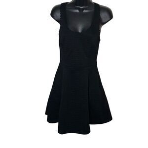 Club Monaco Women's Size 0 Cutout Dress Black Scalloped Fit & Flare NWOT